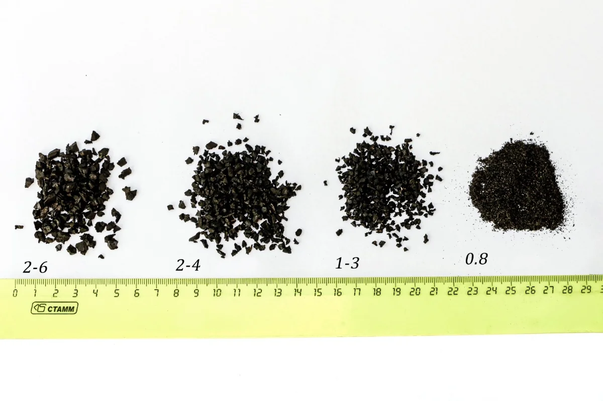 Размеры резиновой гранулы